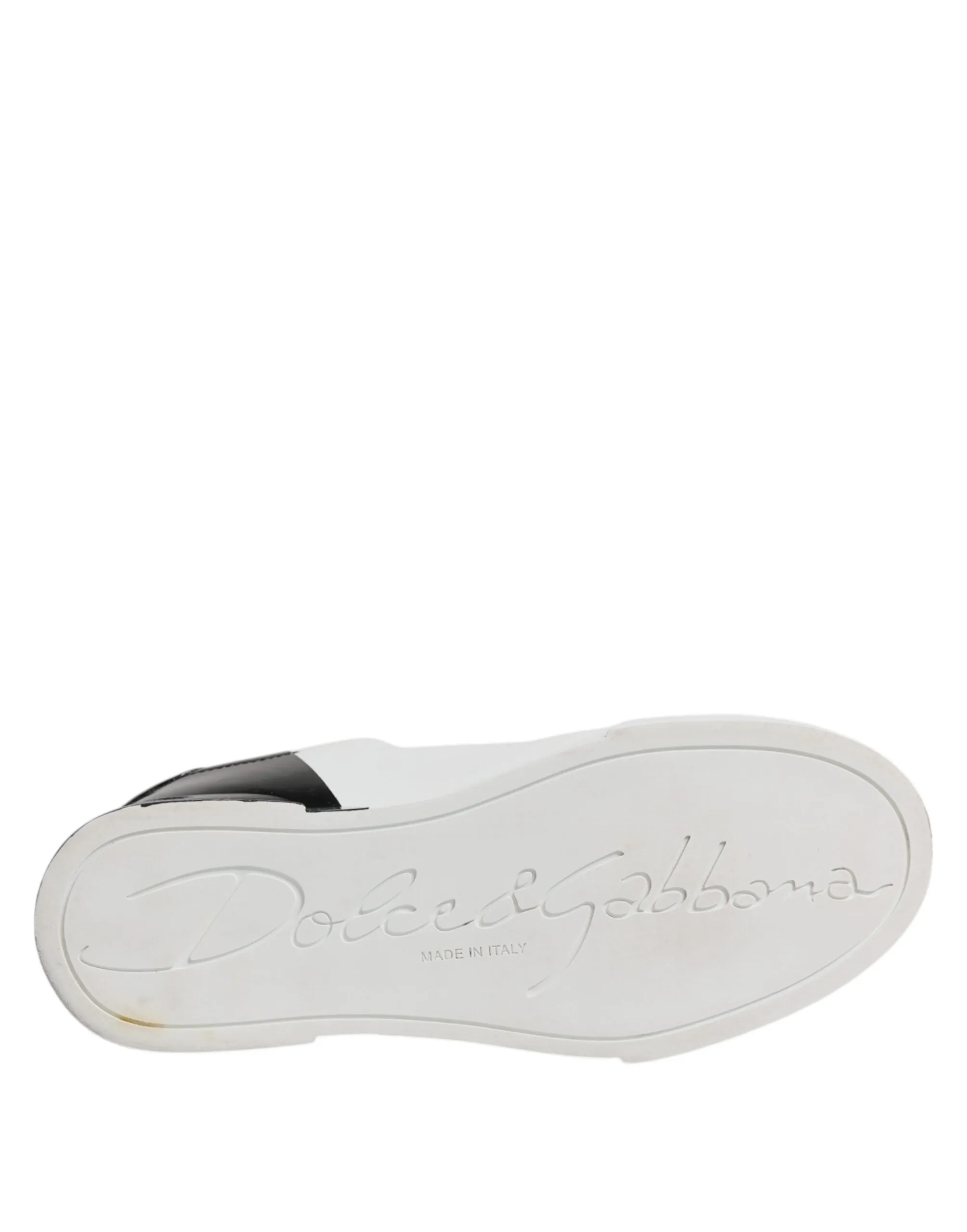 White Black Leather Low Top Sneakers Shoes