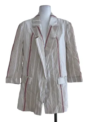 White Pencil Stripe Blazer