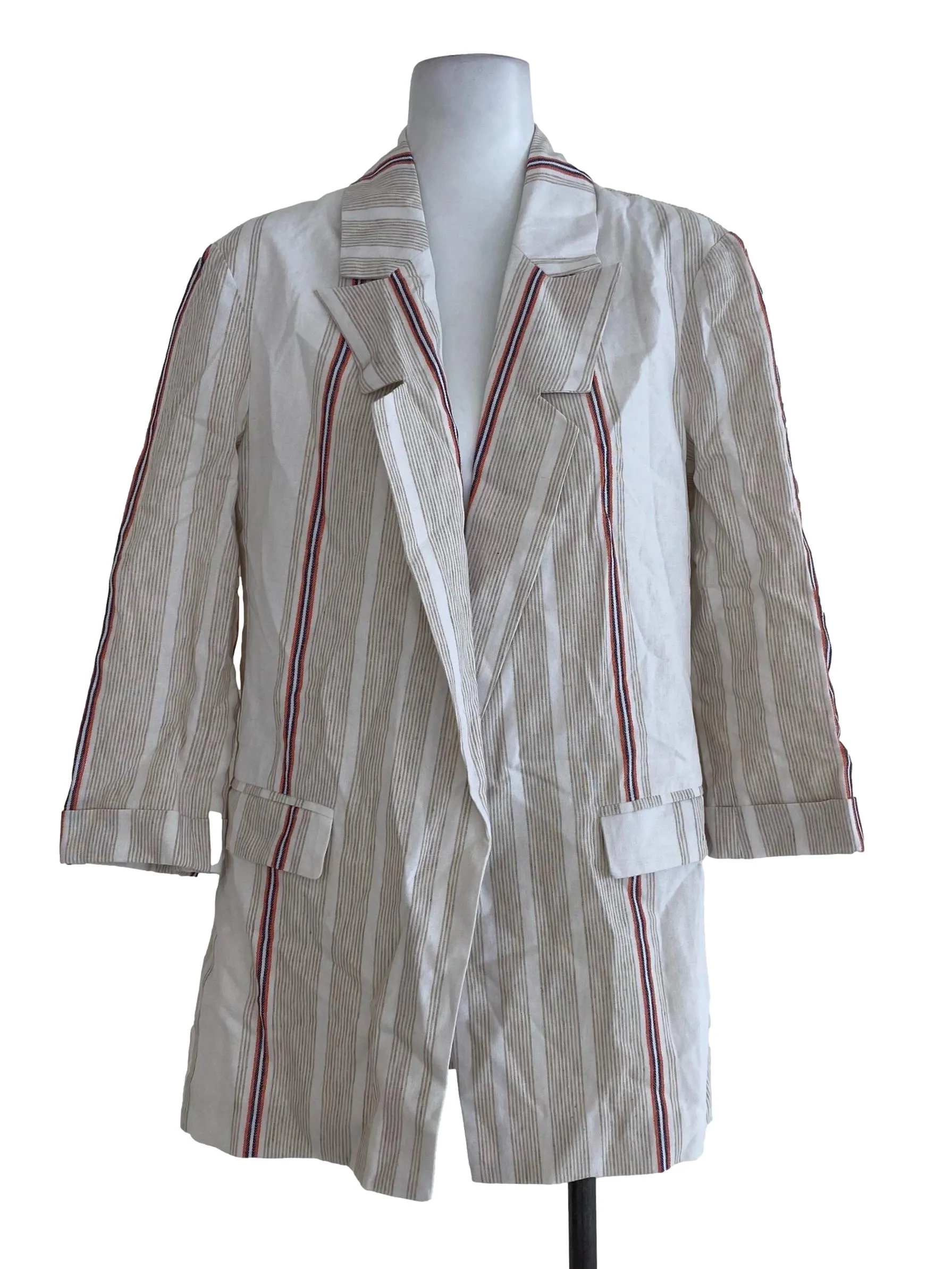 White Pencil Stripe Blazer