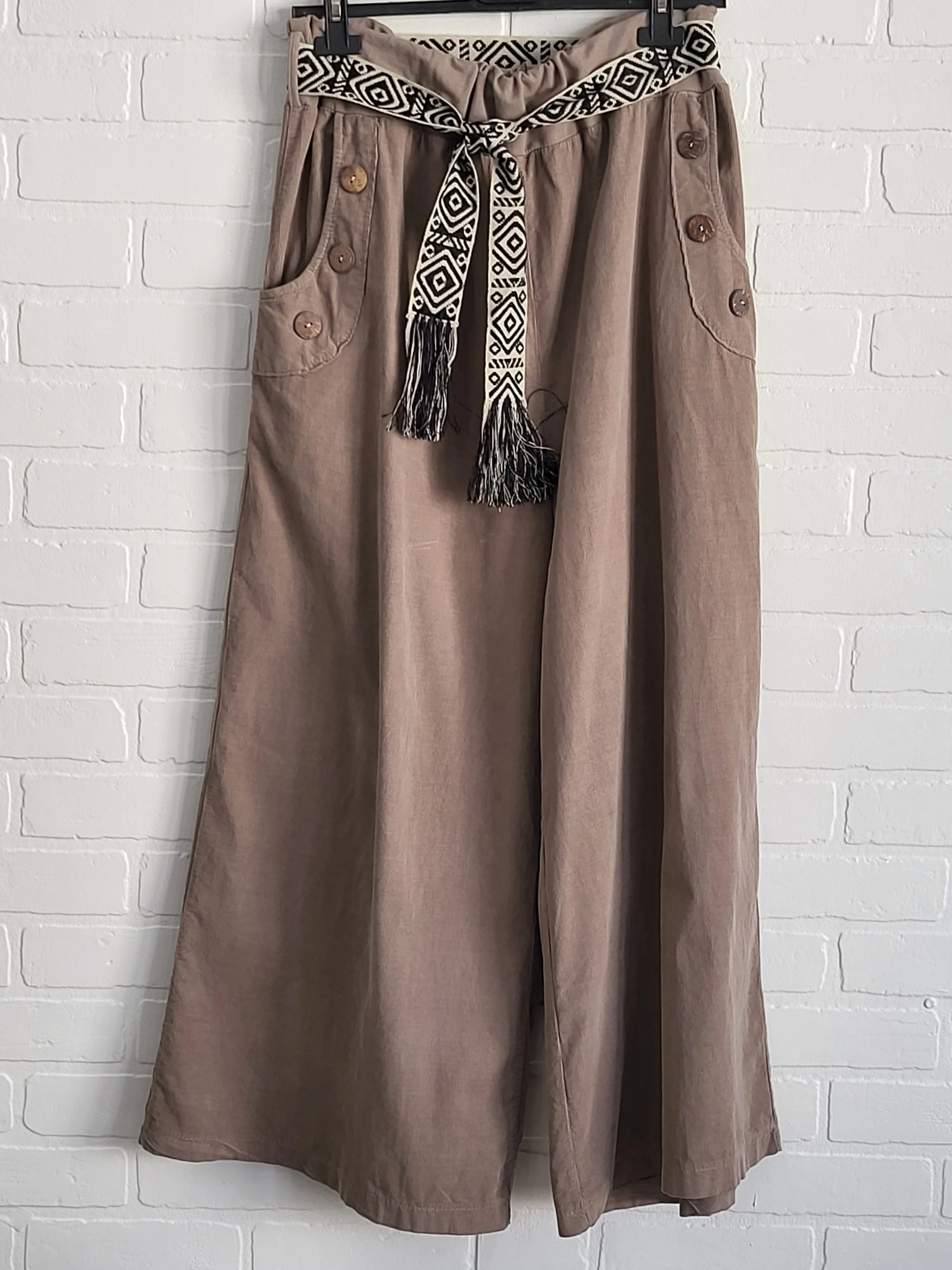 Wide leg corduroy pants