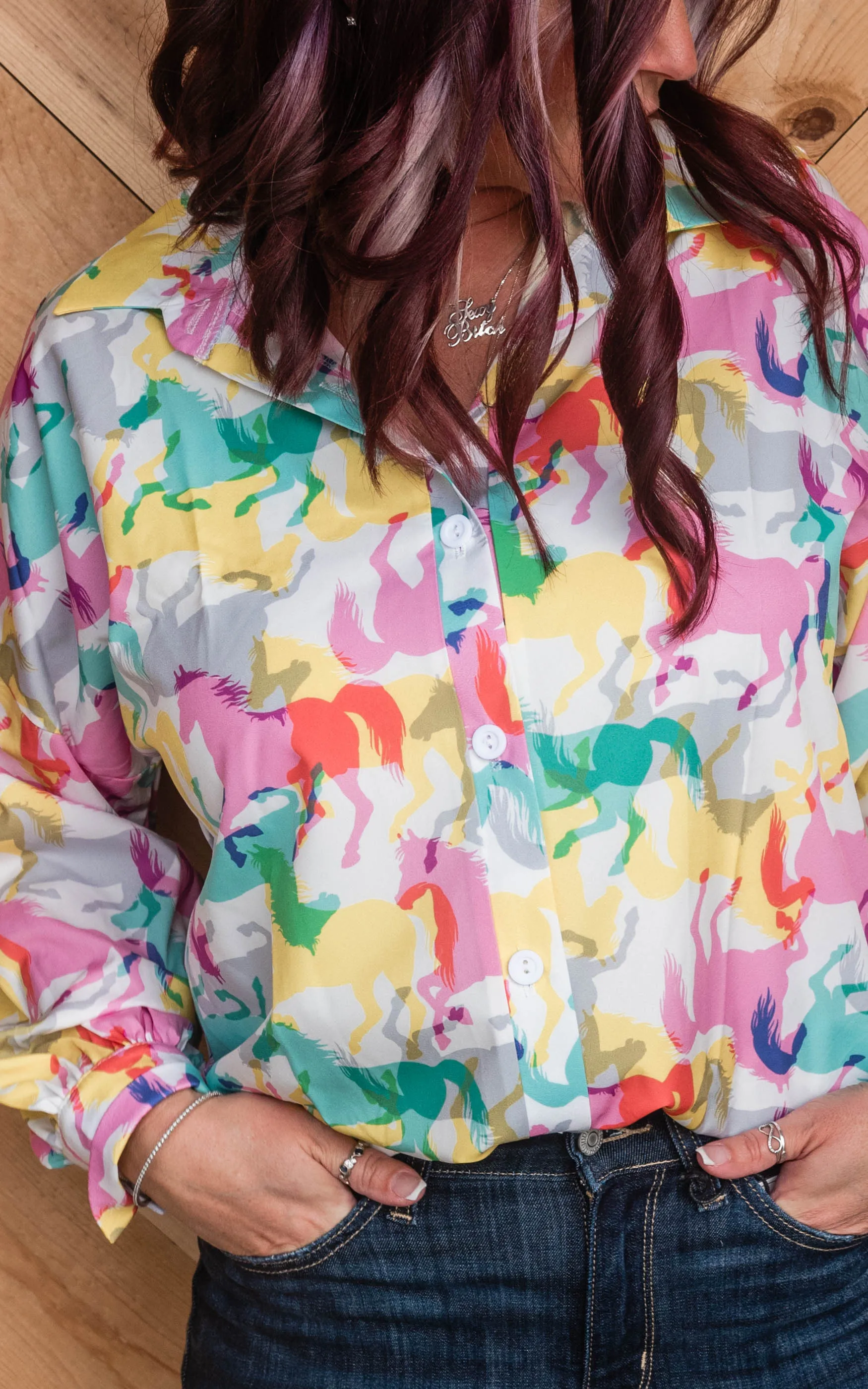 Wild Horses Button Up Blouse