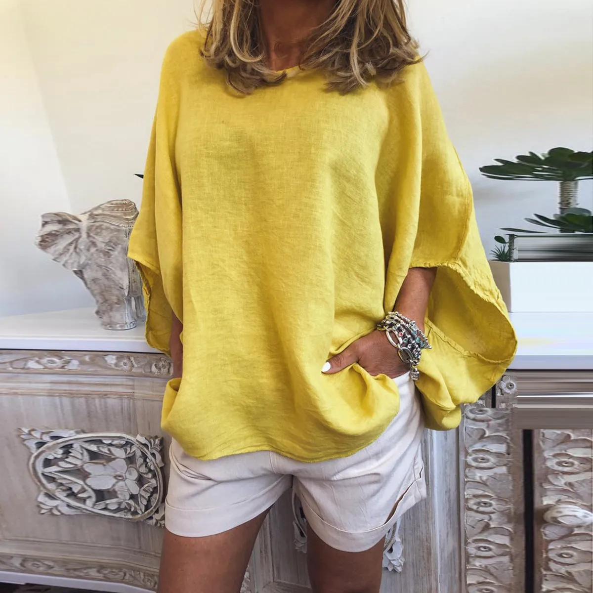 Women Breathable Loose Top Shirt