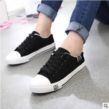 Women fashion all size casual canvas shoes lady leisure star printed flat shoes