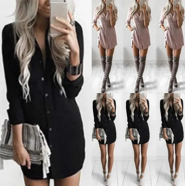 Women Long Sleeve Casual Top Designs Blouses Burst Sexy Slim Base Shirt Small V-neck Button Shirts Womens Tops Clothes Spring