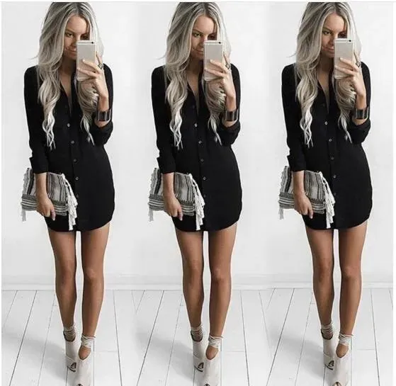 Women Long Sleeve Casual Top Designs Blouses Burst Sexy Slim Base Shirt Small V-neck Button Shirts Womens Tops Clothes Spring