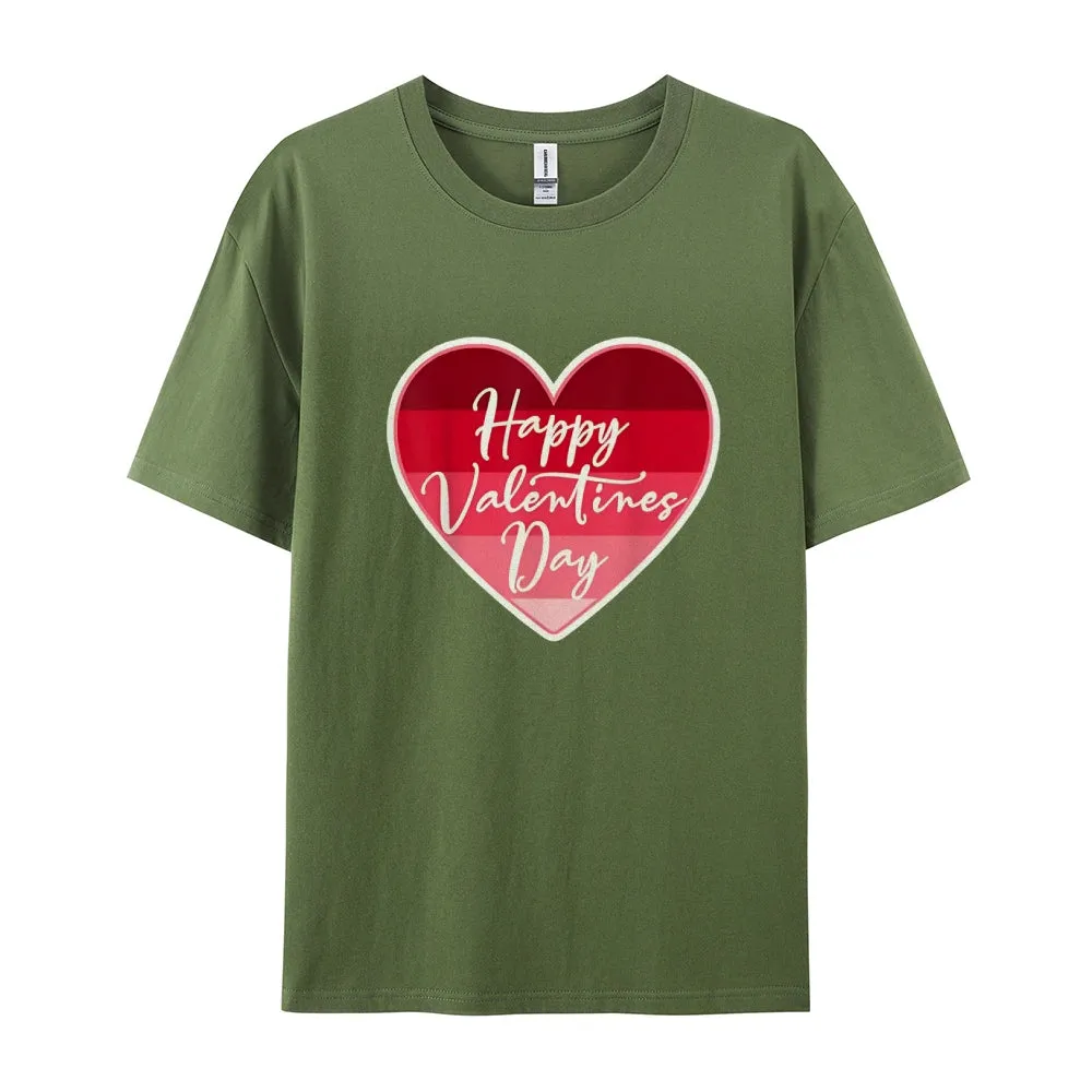Women Valentine's Day Love Pink Heart Print Graphic T-shirt