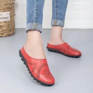Women's Fashion Casual Solid Color Leather Shoes