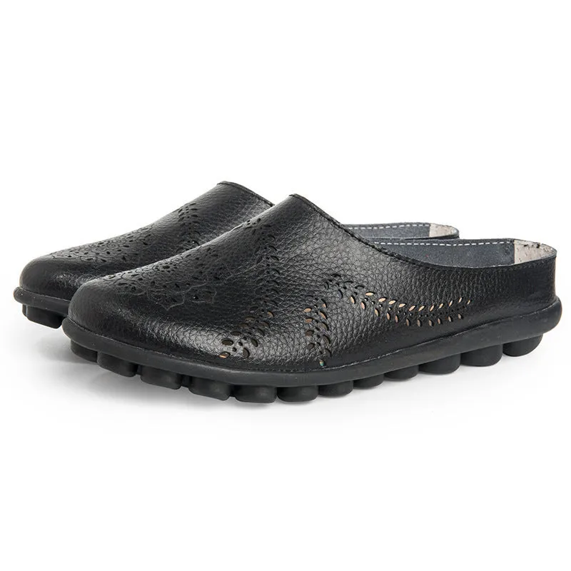 Women's Fashion Casual Solid Color Leather Shoes