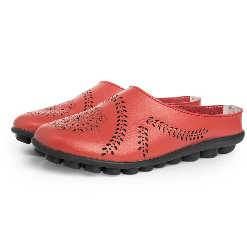 Women's Fashion Casual Solid Color Leather Shoes