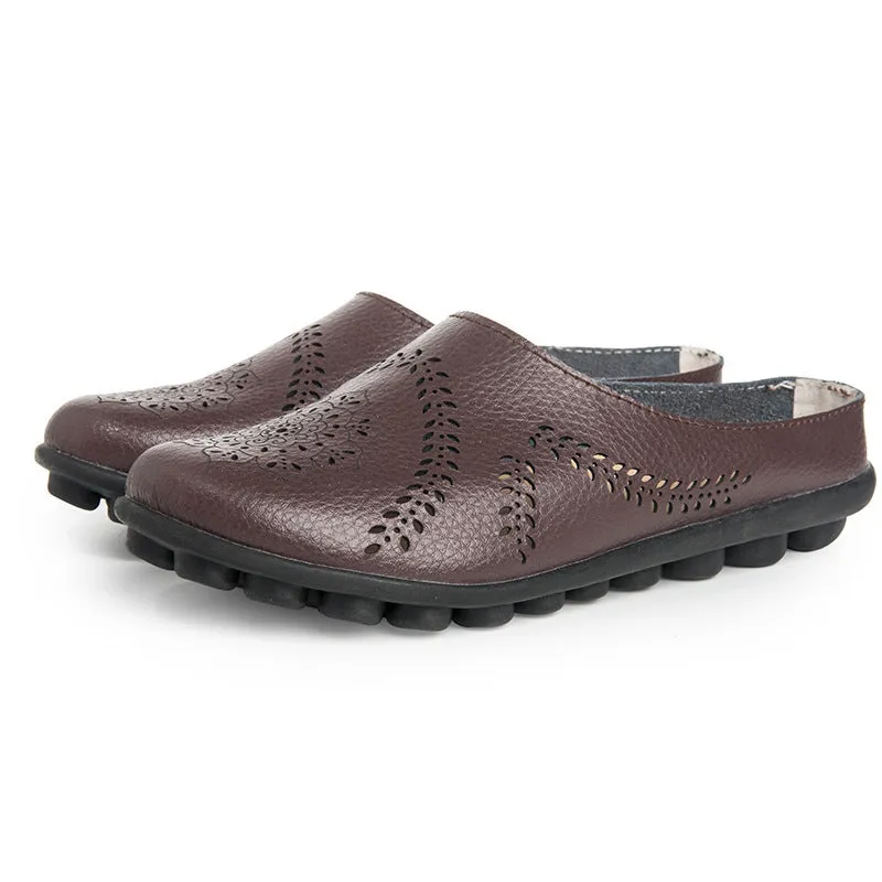 Women's Fashion Casual Solid Color Leather Shoes
