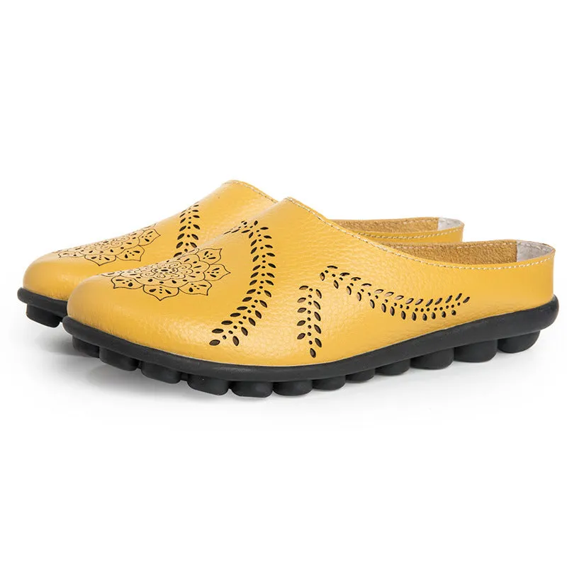 Women's Fashion Casual Solid Color Leather Shoes