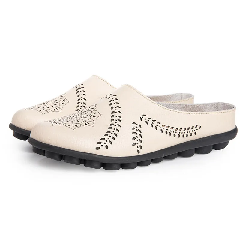 Women's Fashion Casual Solid Color Leather Shoes