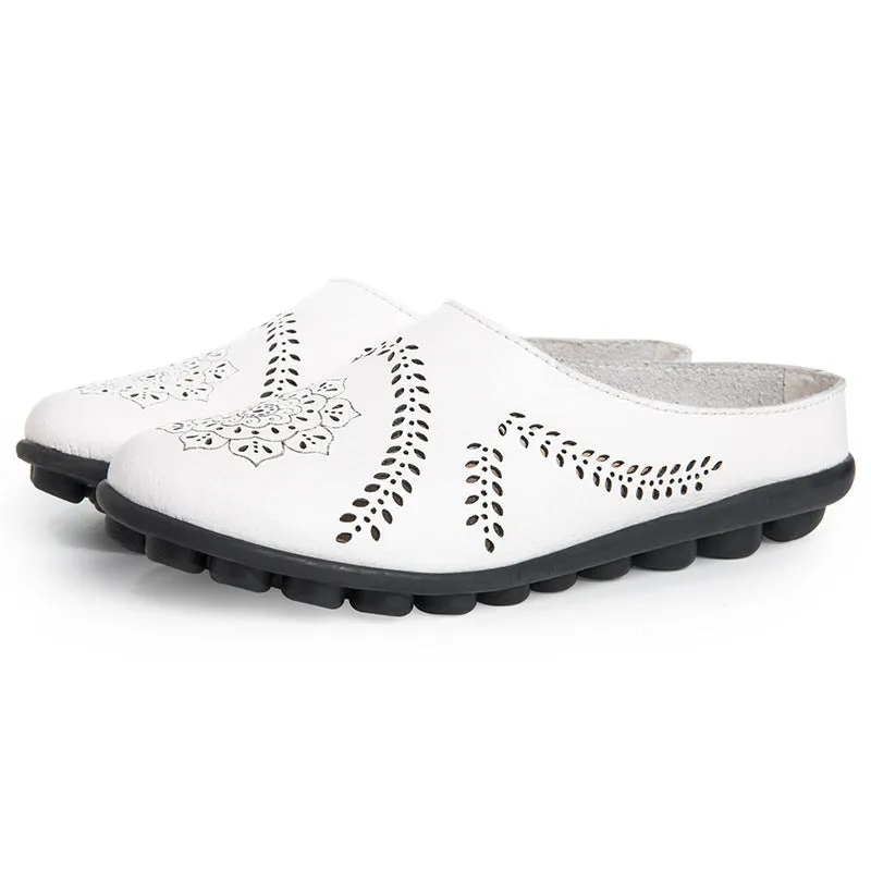 Women's Fashion Casual Solid Color Leather Shoes