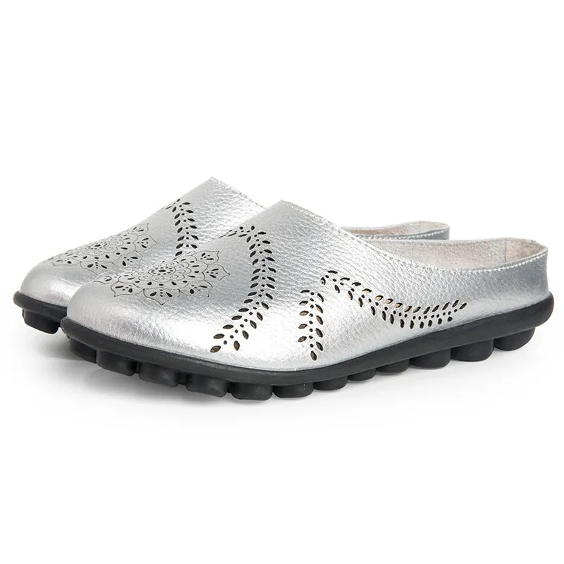 Women's Fashion Casual Solid Color Leather Shoes