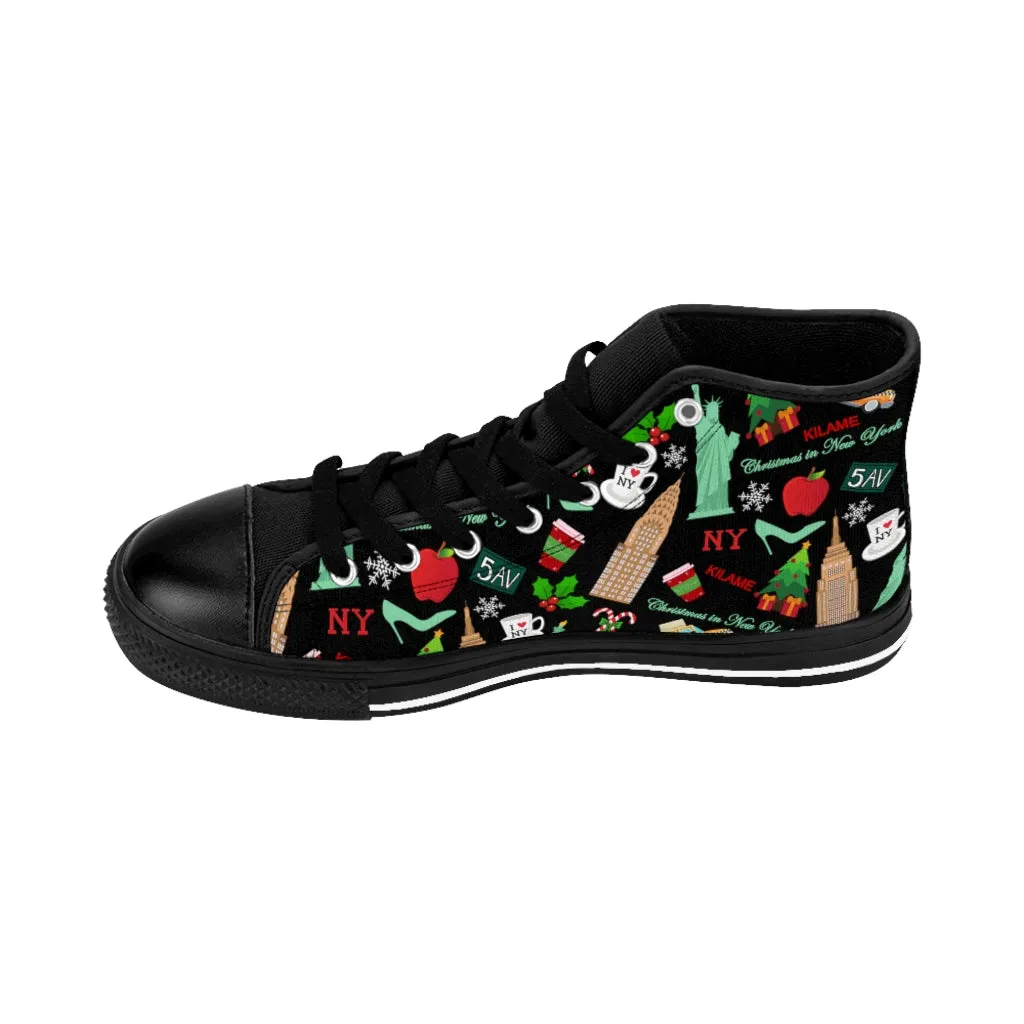 Women's High-top Sneakers east 'Christmas in New York'