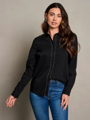 WOMEN'S LONG SLEEVE BUTTON UP BLOUSE TOP
