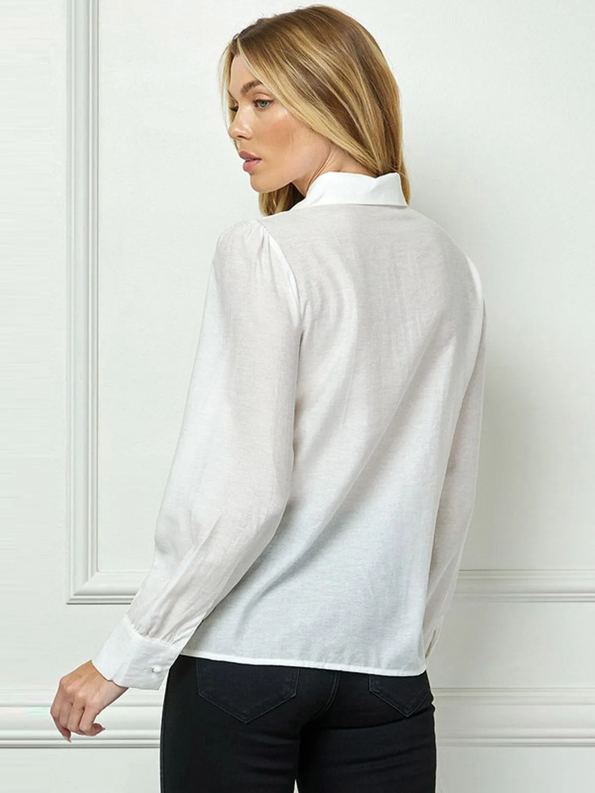 WOMEN'S LONG SLEEVE BUTTON UP BLOUSE TOP
