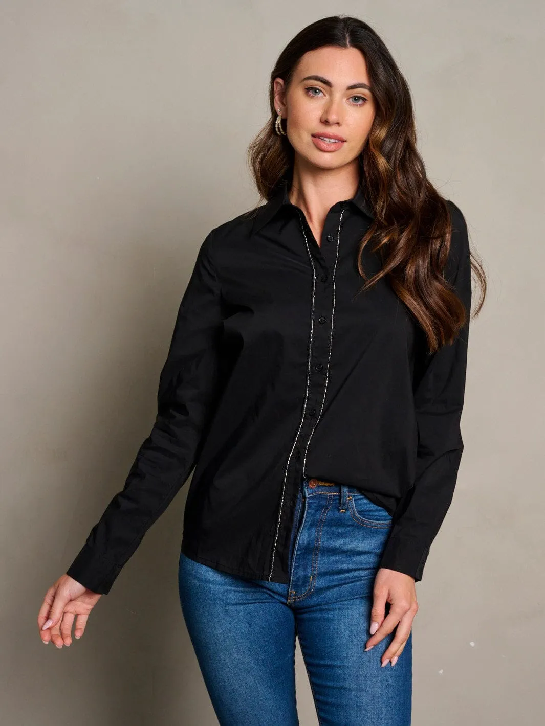 WOMEN'S LONG SLEEVE BUTTON UP BLOUSE TOP