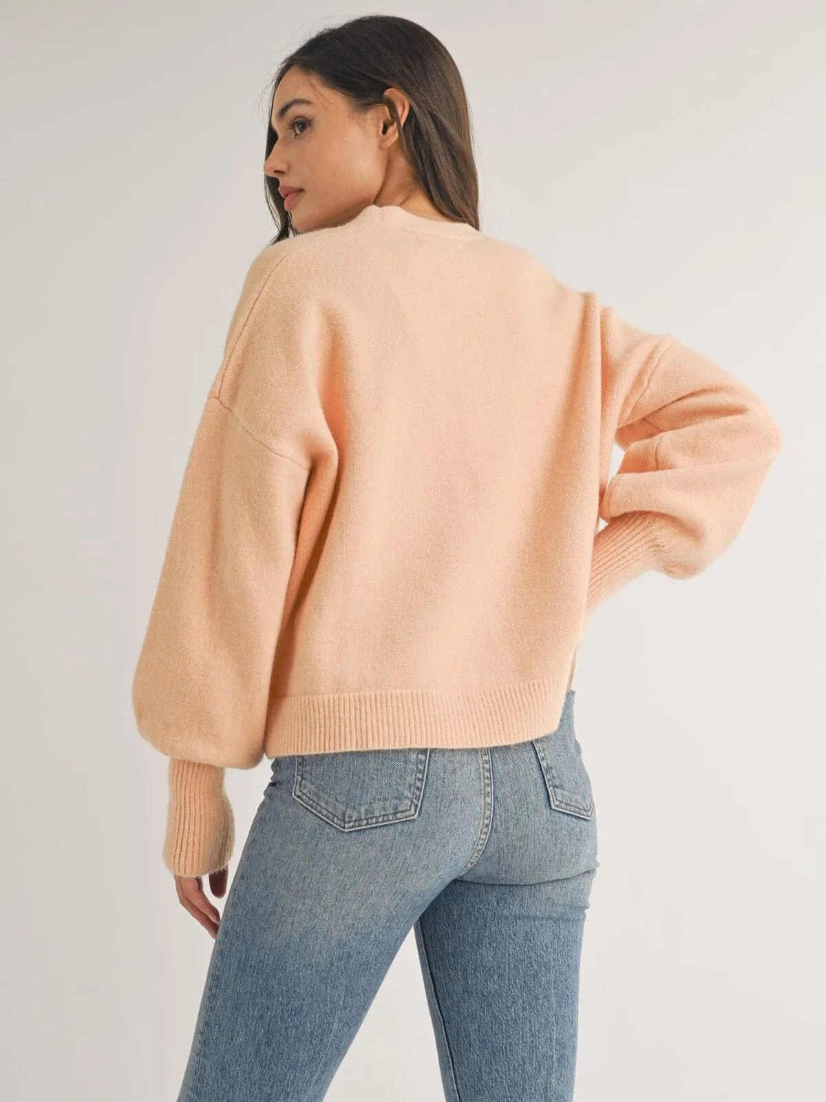 WOMEN'S LONG SLEEVE BUTTON UP CARDIGAN SWEATER