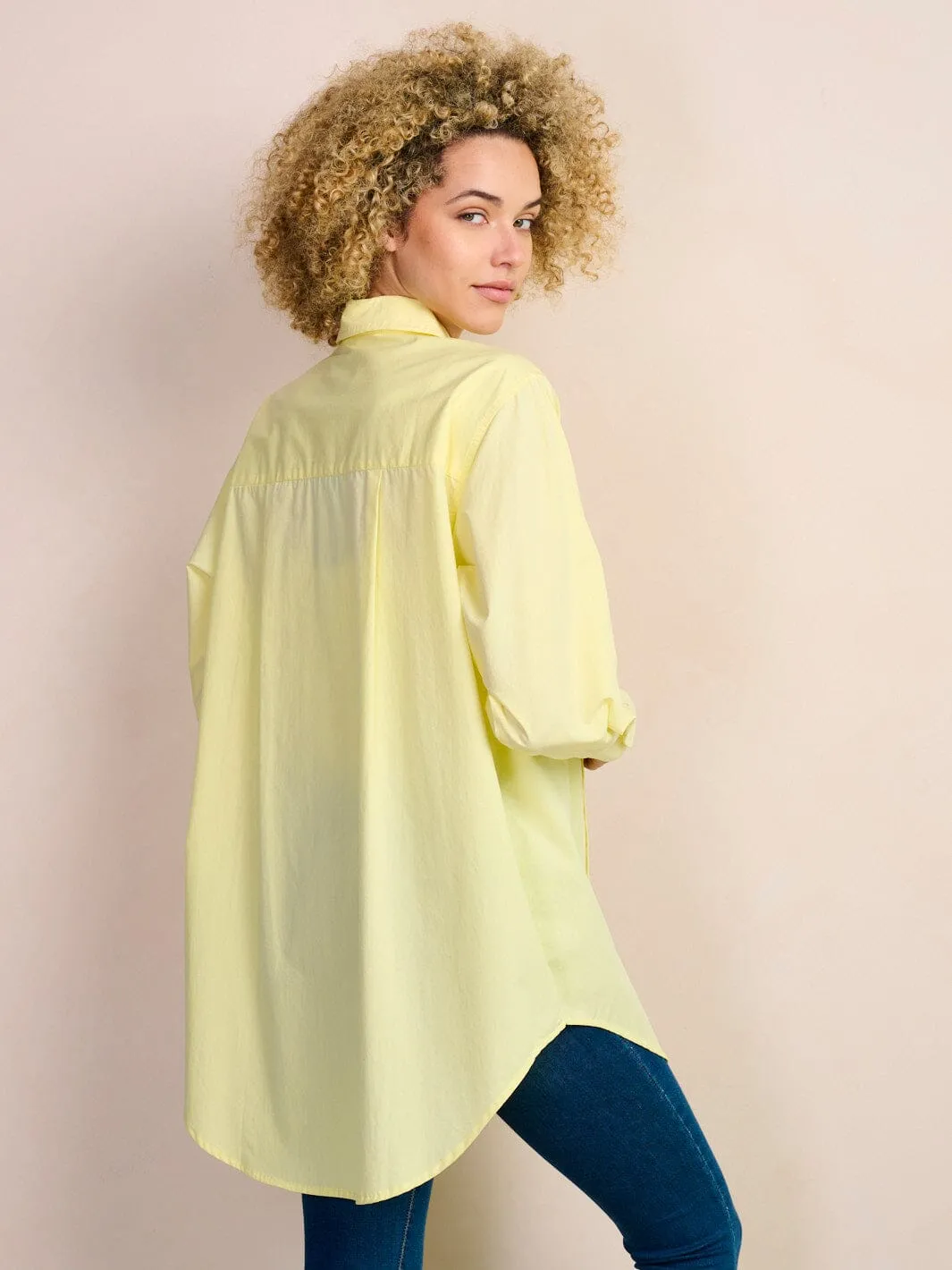 WOMEN'S LONG SLEEVE BUTTON UP OVERSIZED BLOUSE TOP