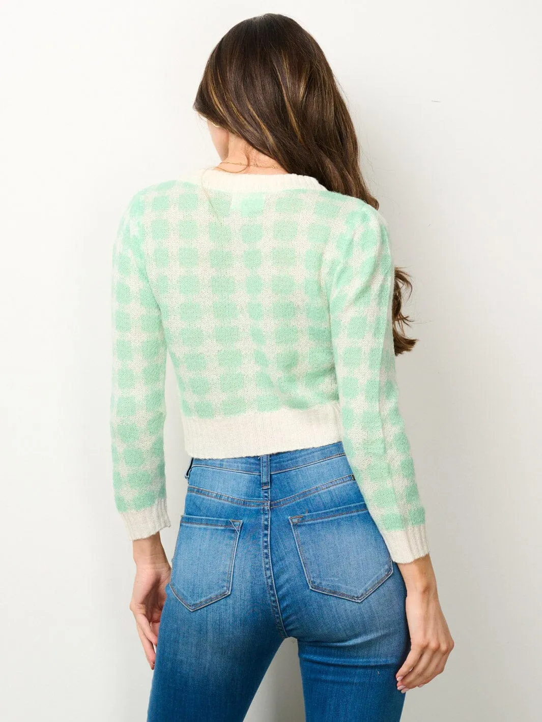 WOMEN'S LONG SLEEVE BUTTON UP PRINT COLORBLOCK TOP