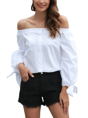 Women's Long Sleeve Off The Shoulder Tops