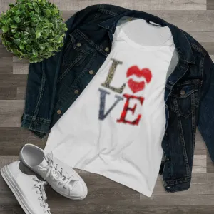 Women's Lover T-shirt, Valentine's day tee, Love t-shirt, Heart T-shirts, lips T-shirt