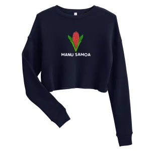 Women's Manu Samoa Navy Crop Sweatshirt