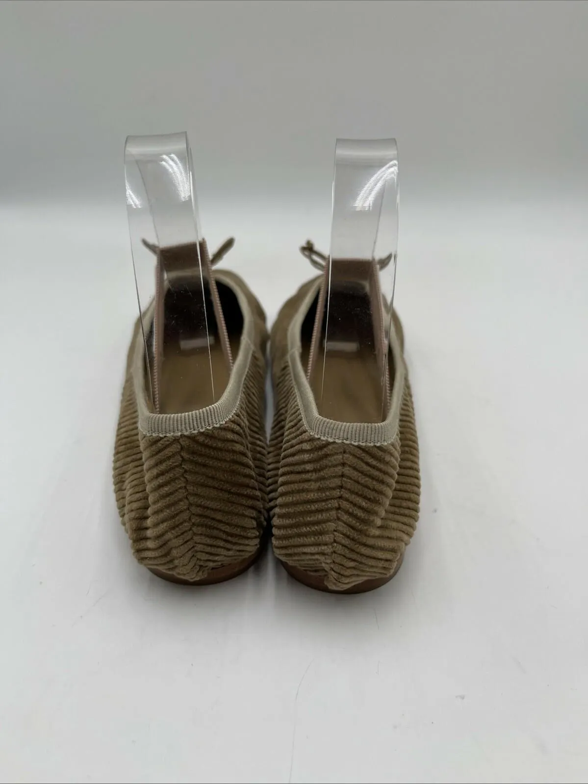 Women’s Miu Miu Corduroy Mary Jane Ballerina Flats Brown Size 37 - Very Good