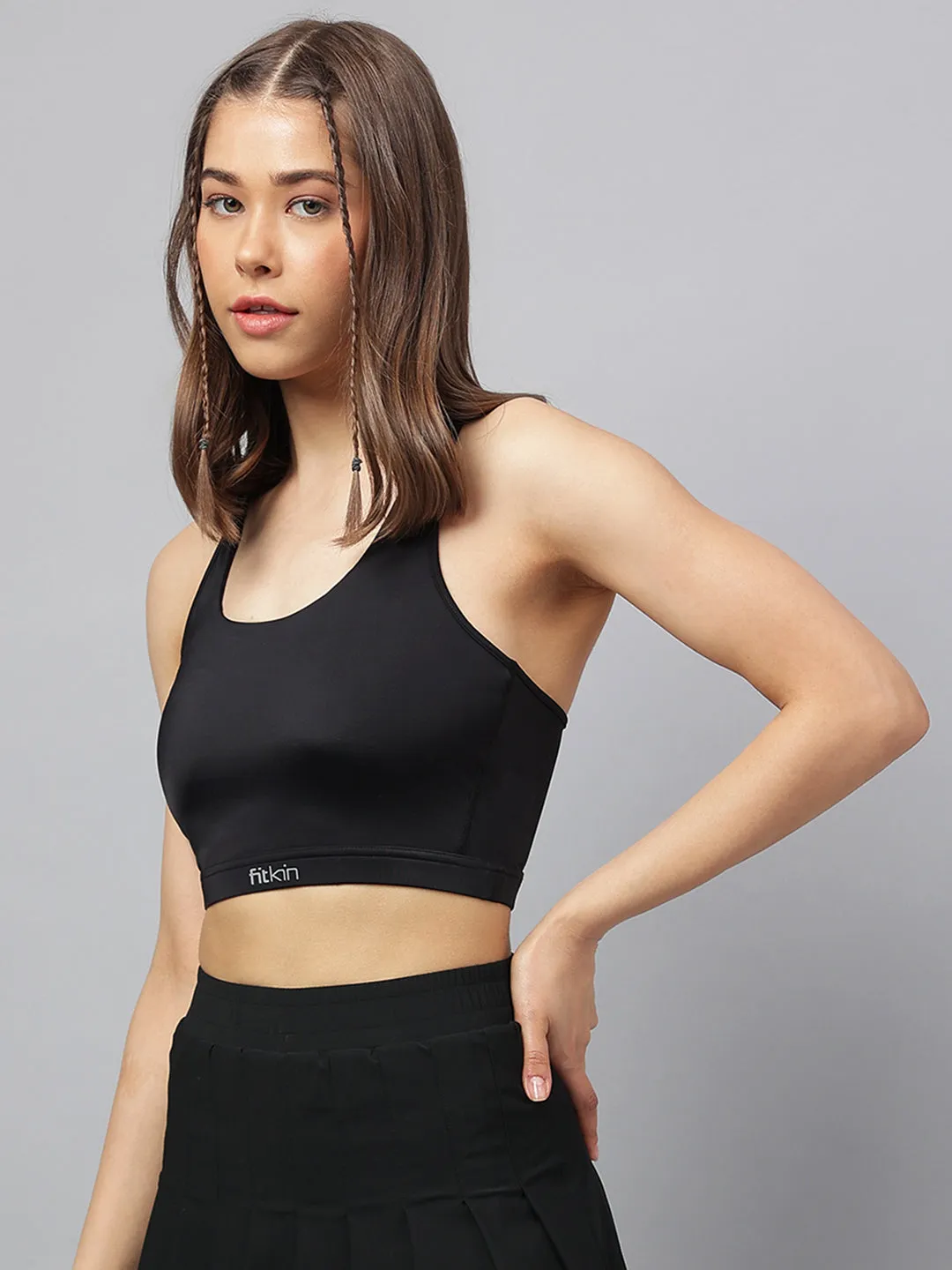 Women's racerback back laser detail sports bra