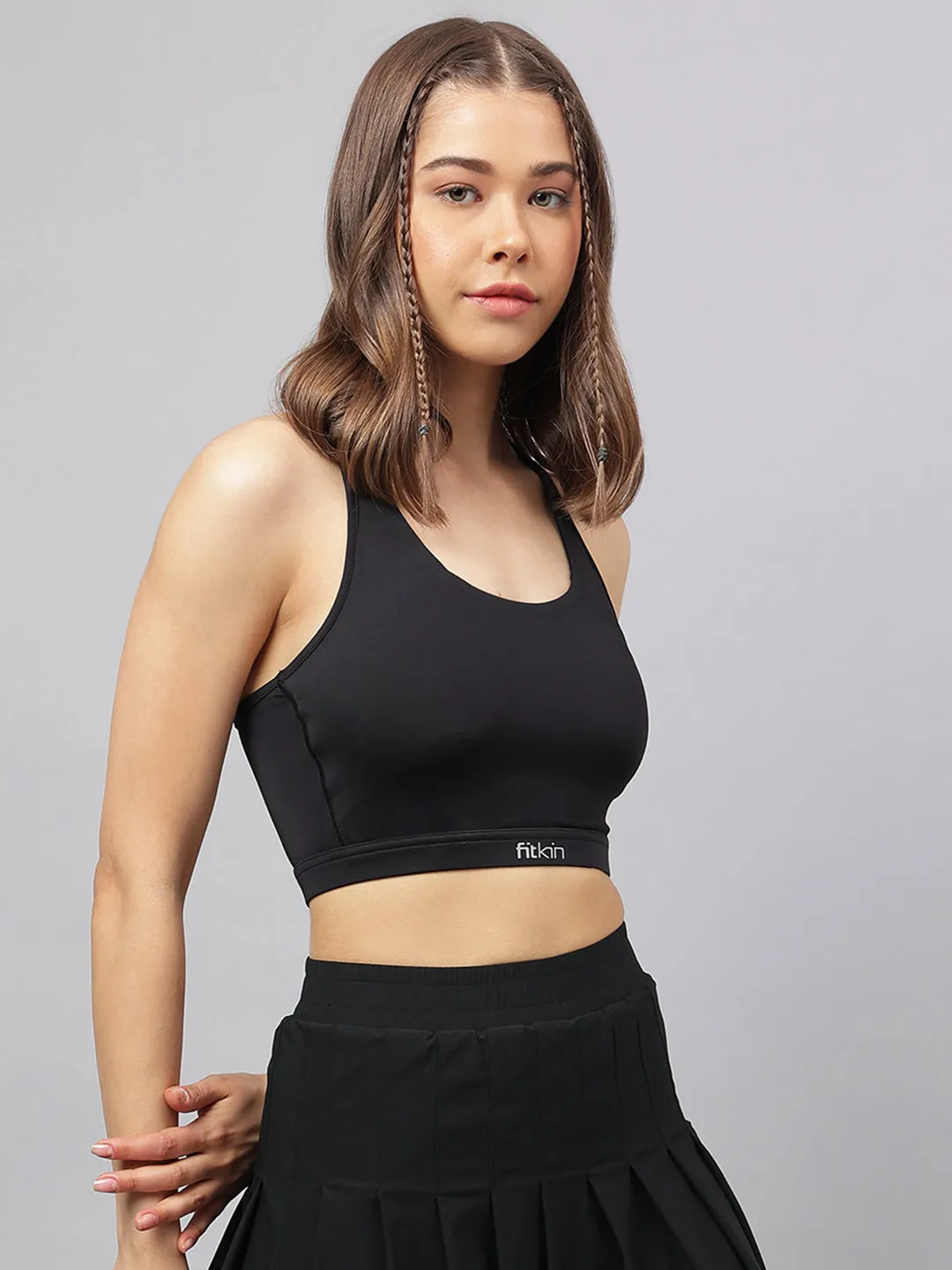 Women's racerback back laser detail sports bra