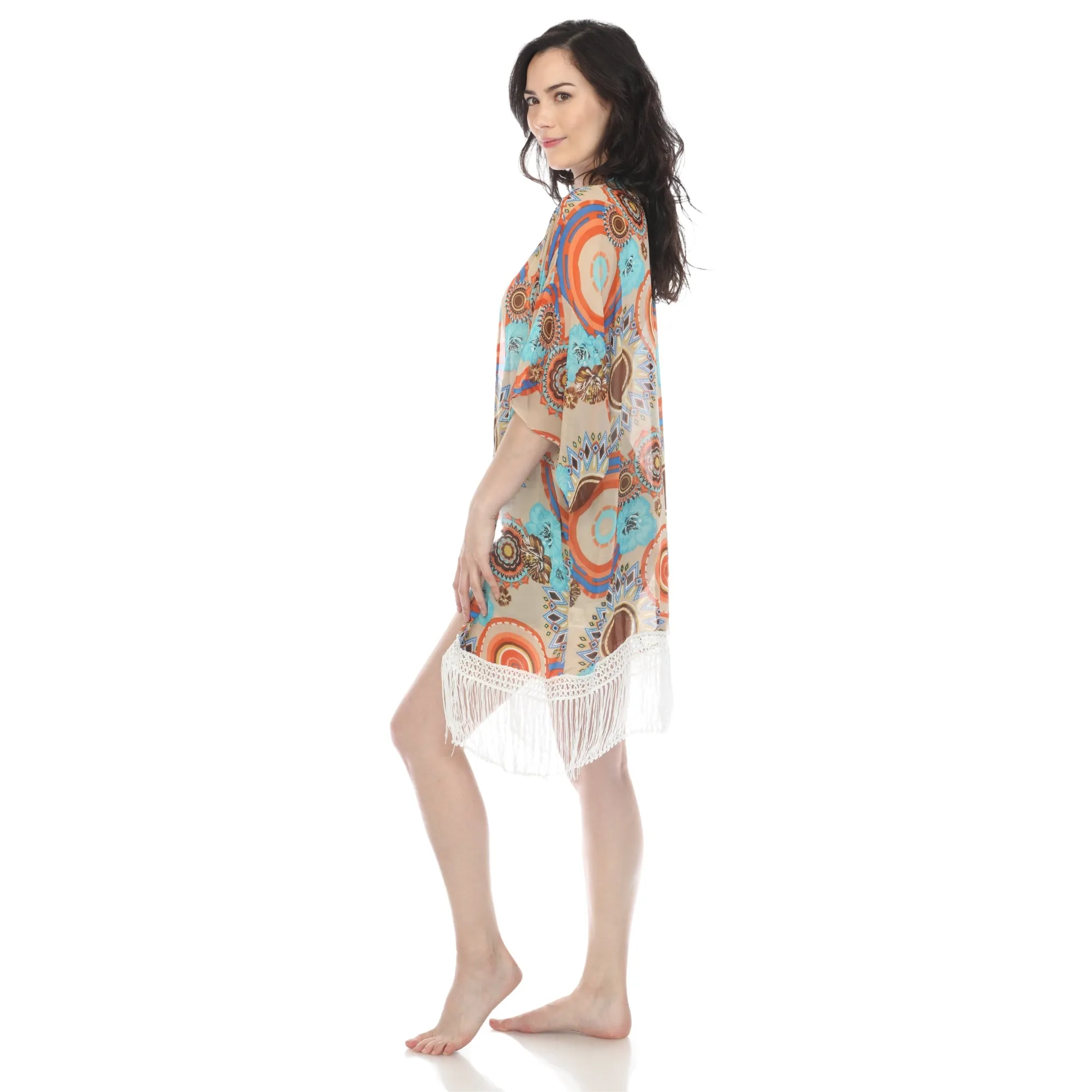 Women's Sheer Fringe Kimono