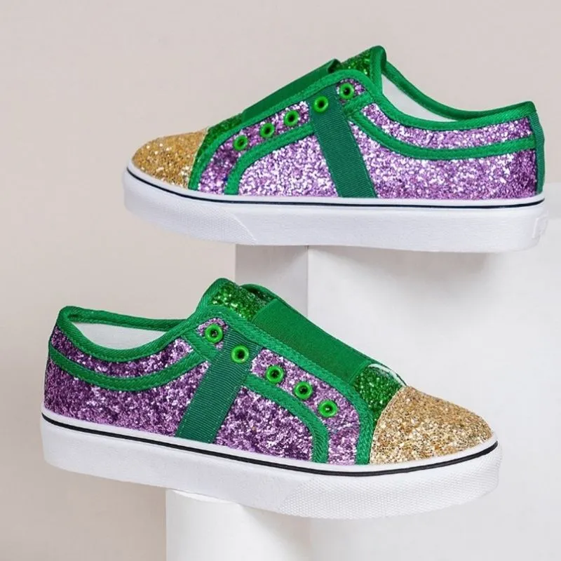Women's Shiny Round Toe Casual Flat Single Shoes