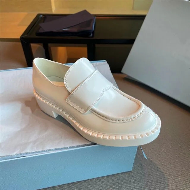 women's single shoes round toe thick-soled thick-heeled
