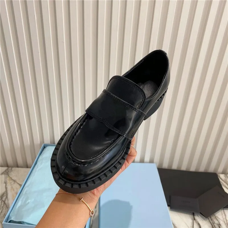 women's single shoes round toe thick-soled thick-heeled