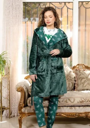 Women's winter pajamas   short robe