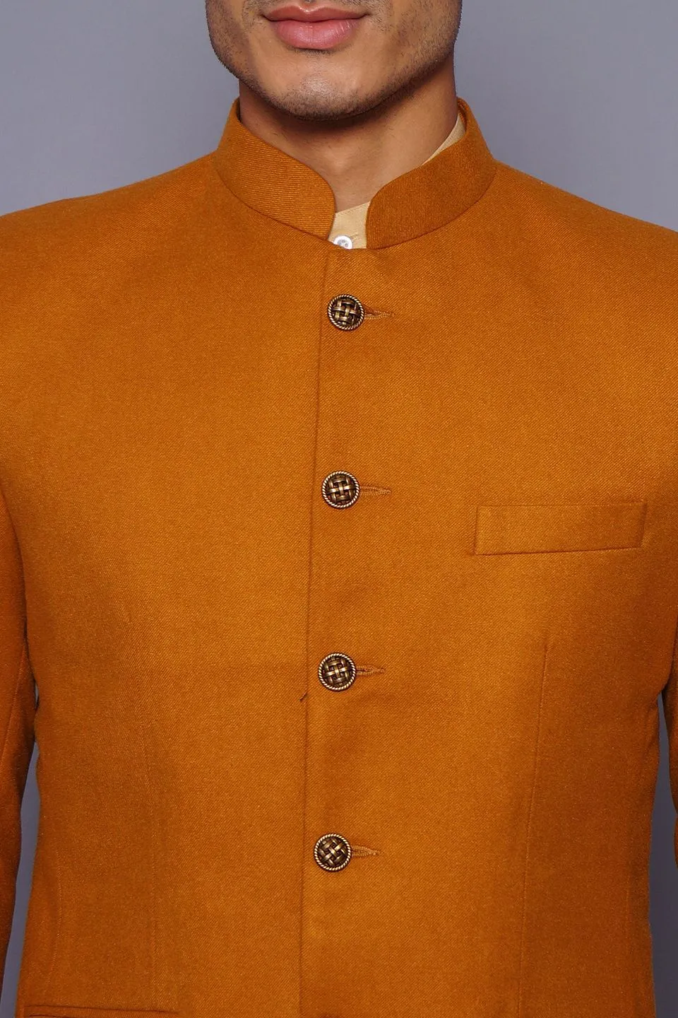 Wool Orange Bandhgala