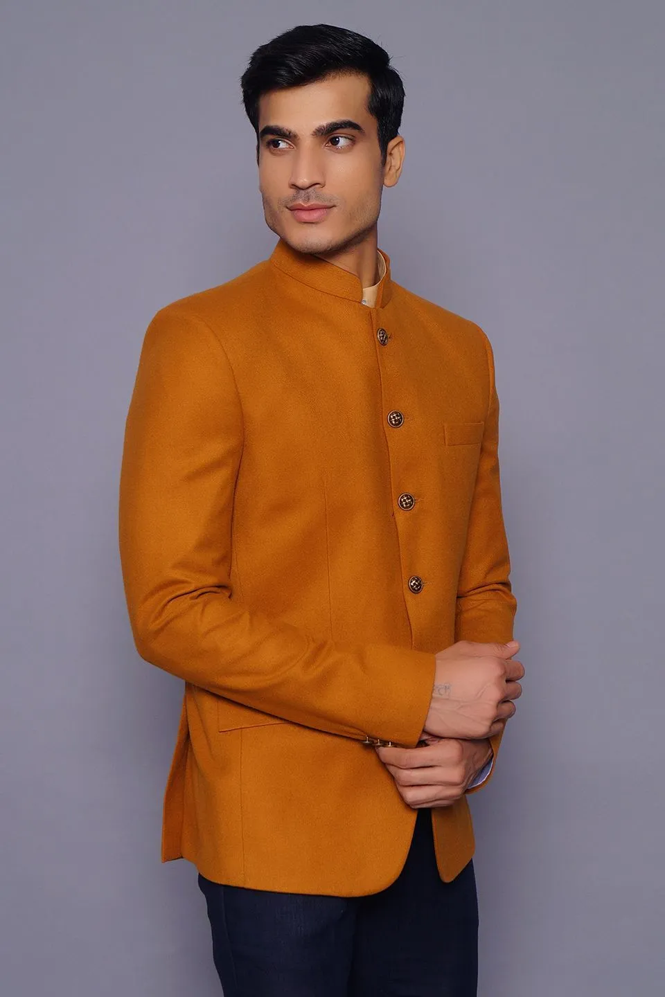 Wool Orange Bandhgala