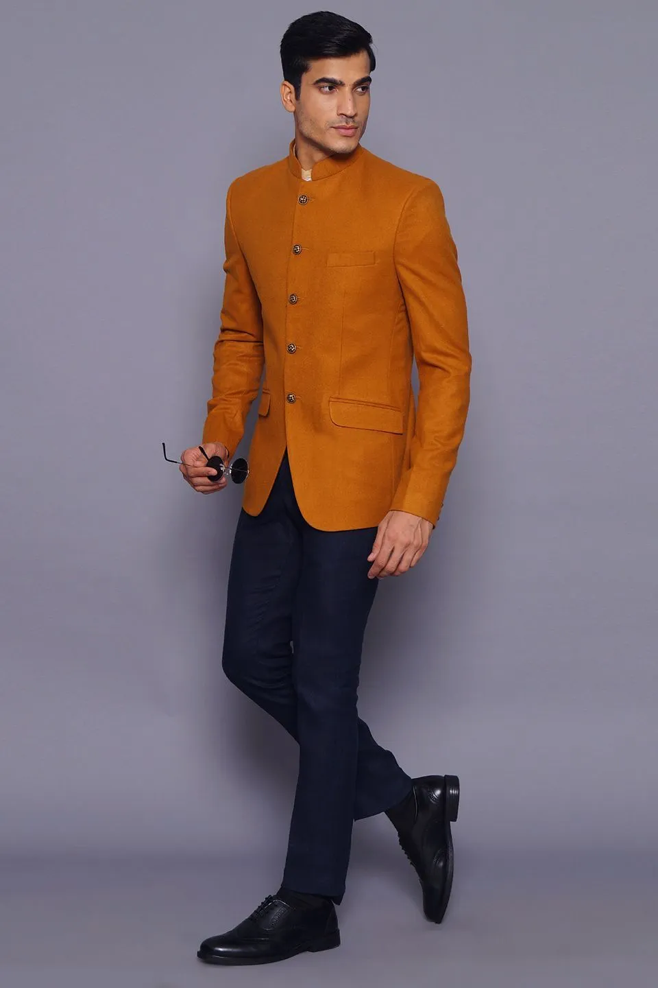 Wool Orange Bandhgala