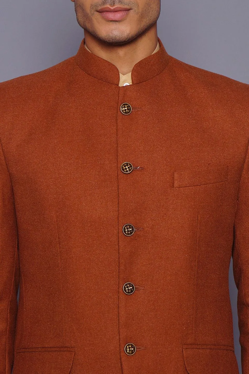 Wool Red Bandhgala