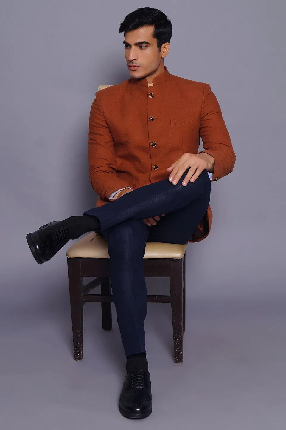 Wool Red Bandhgala