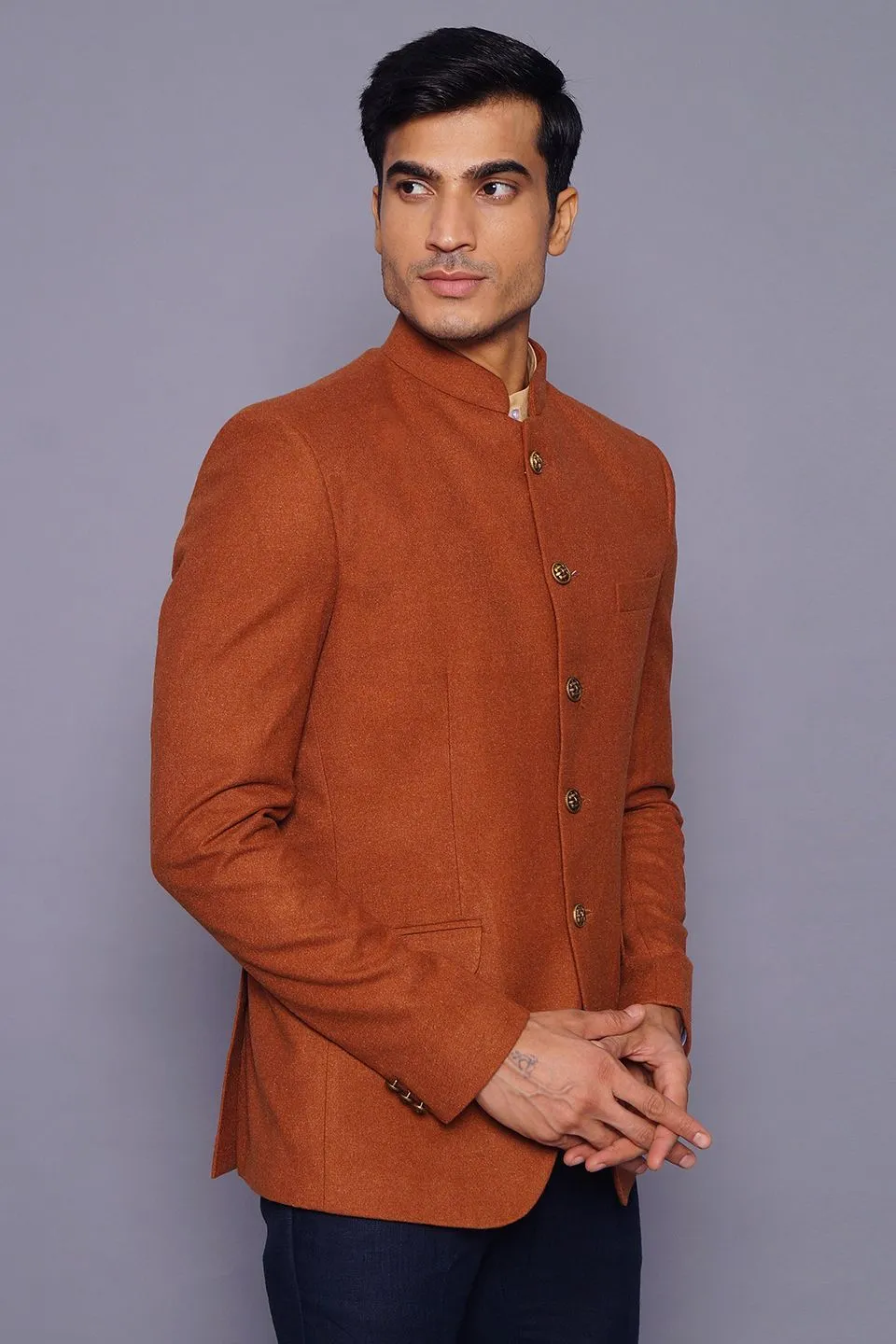 Wool Red Bandhgala