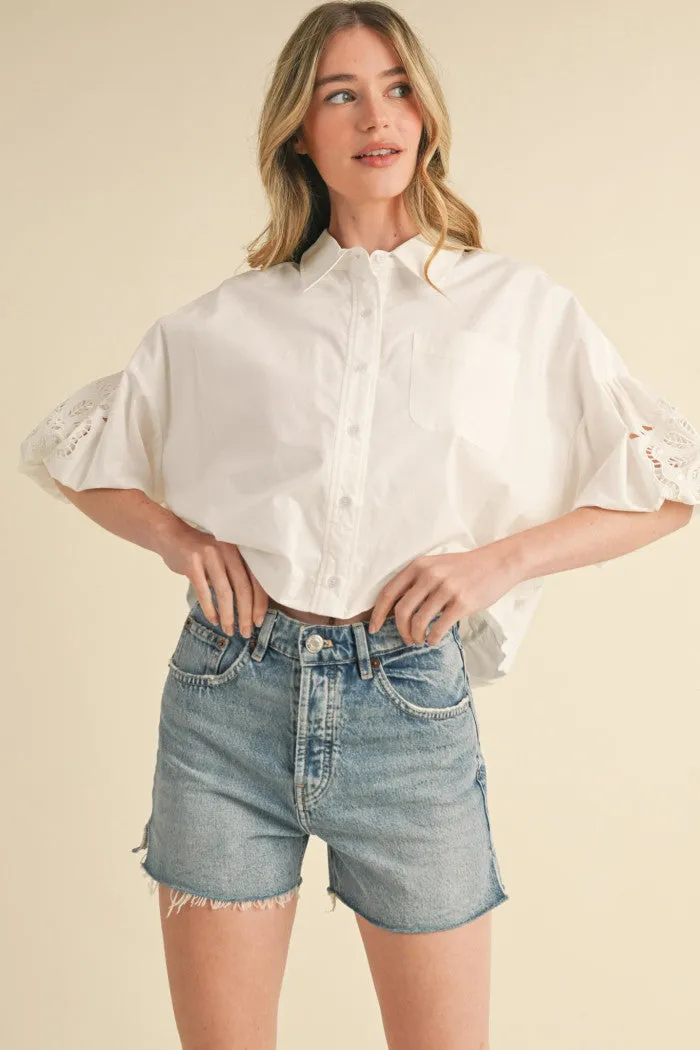 Wren White Embroidered Top
