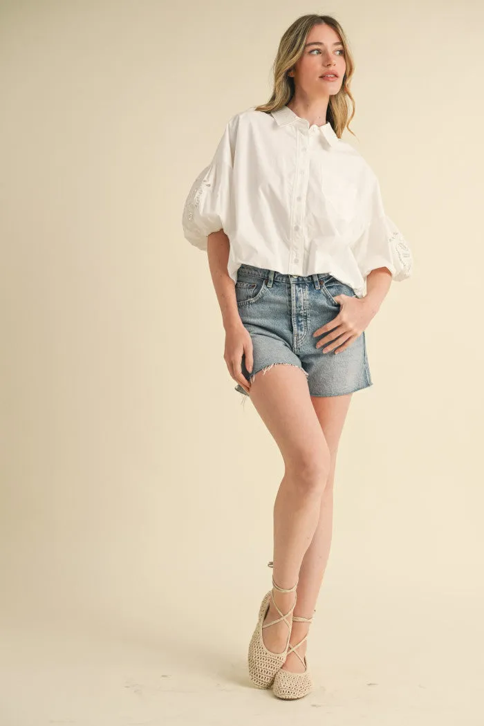 Wren White Embroidered Top