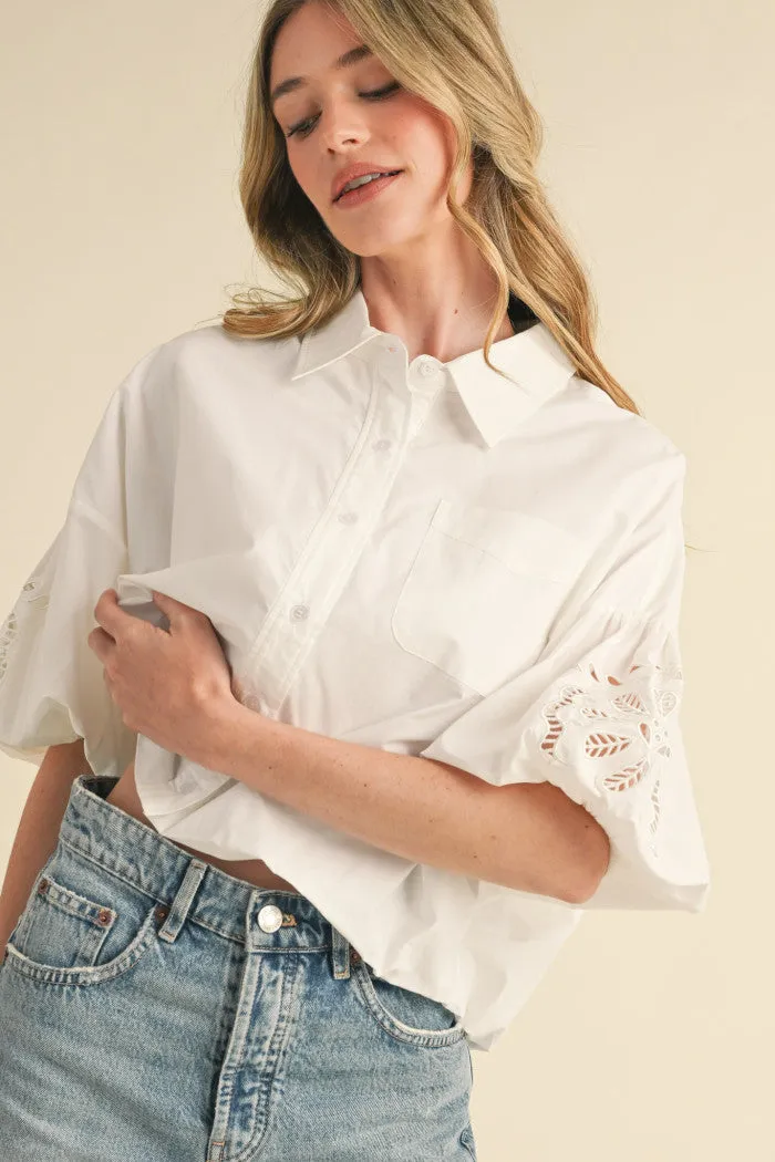 Wren White Embroidered Top