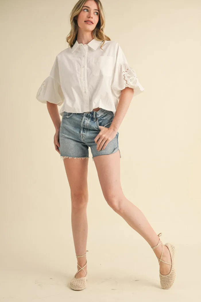 Wren White Embroidered Top