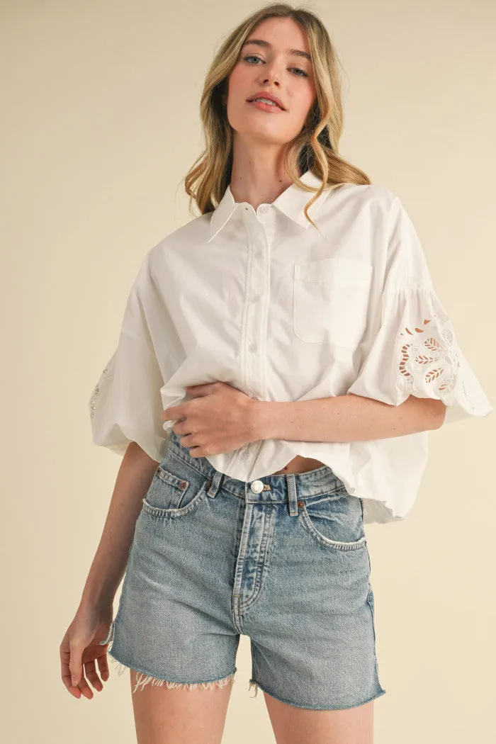 Wren White Embroidered Top