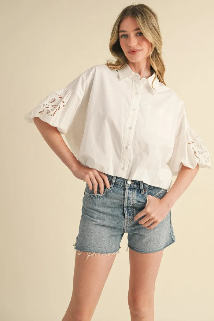 Wren White Embroidered Top