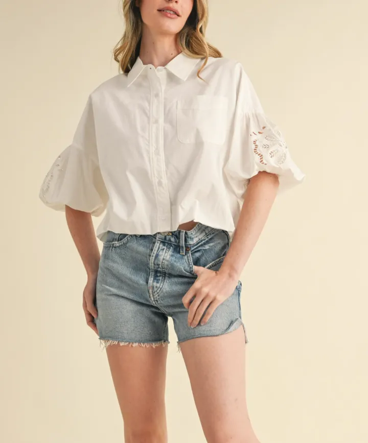 Wren White Embroidered Top