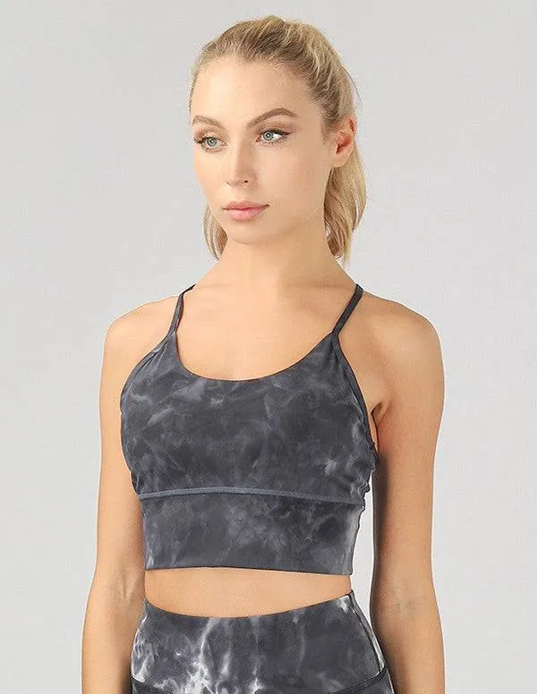 Y Back Tie-Dye Crop Top